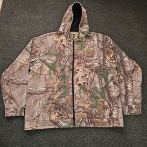 Realtree Xtra Camo Full Zip Hoodie Mens XL Scent Factor Hunting Sweatshirt